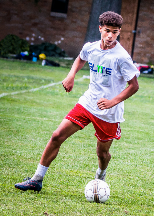 Boys soccer camp drill